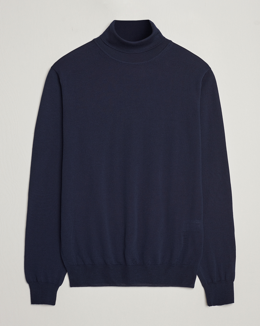 Homme | Pulls Et Tricots | Stenströms | Fine Merino Rollneck Navy
