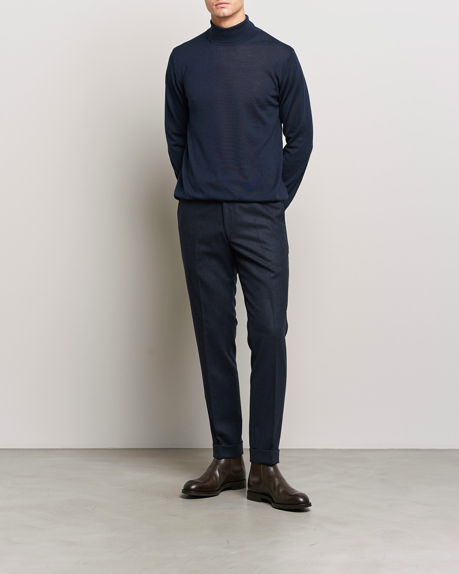 Homme | Pulls Et Tricots | Stenströms | Fine Merino Rollneck Navy