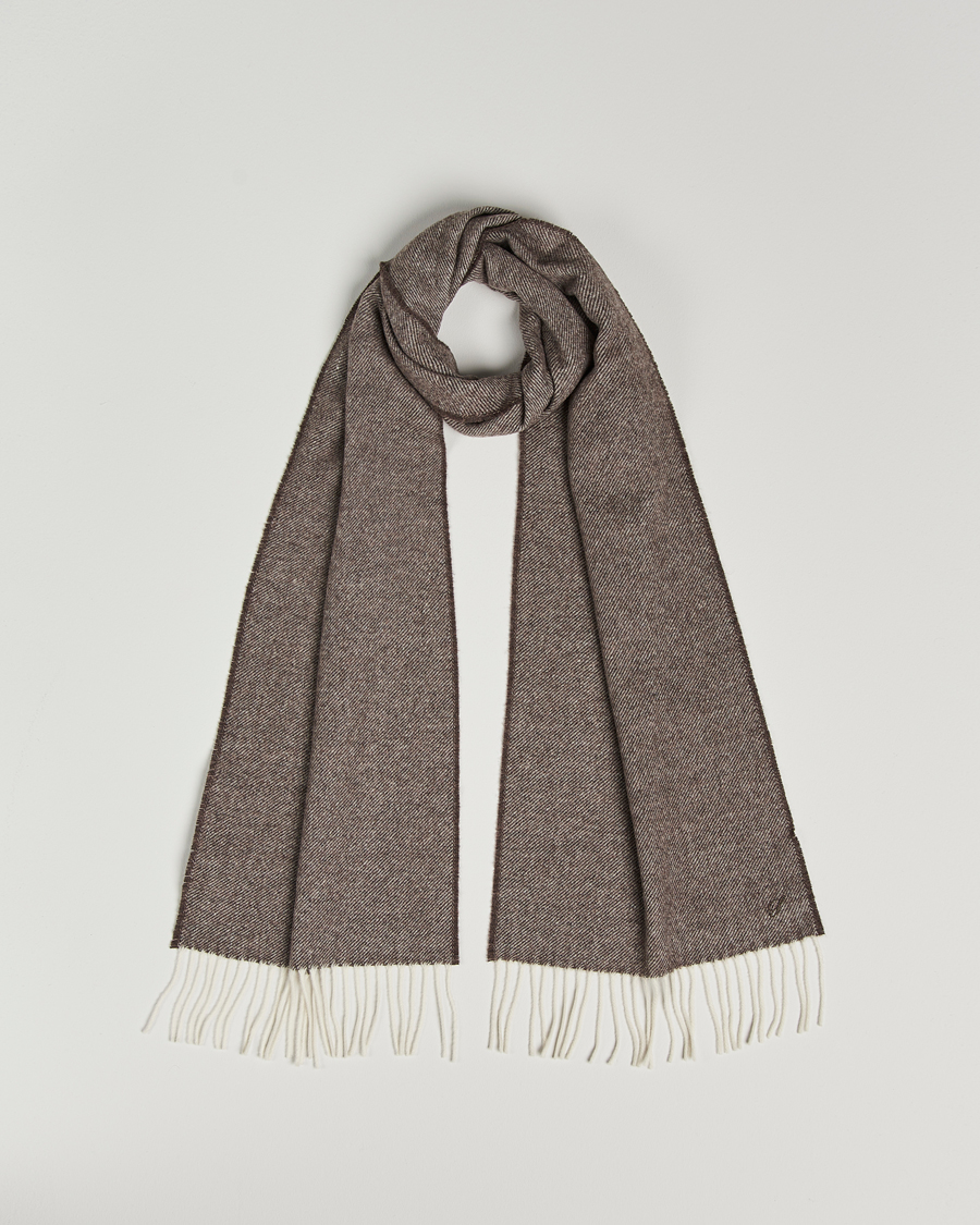 Homme | Stenströms Herringbone Wool Scarf Brown | Stenströms | Herringbone Wool Scarf Brown
