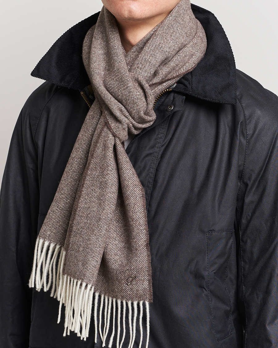 Homme | Stenströms Herringbone Wool Scarf Brown | Stenströms | Herringbone Wool Scarf Brown