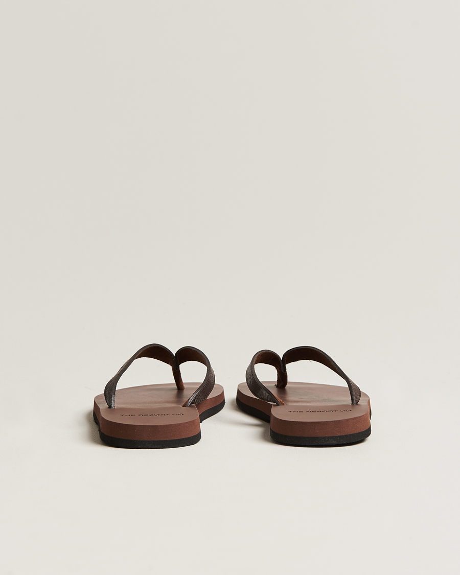 Homme | The Resort Co Saffiano Leather Flip-Flop Brown | The Resort Co | Saffiano Leather Flip-Flop Brown