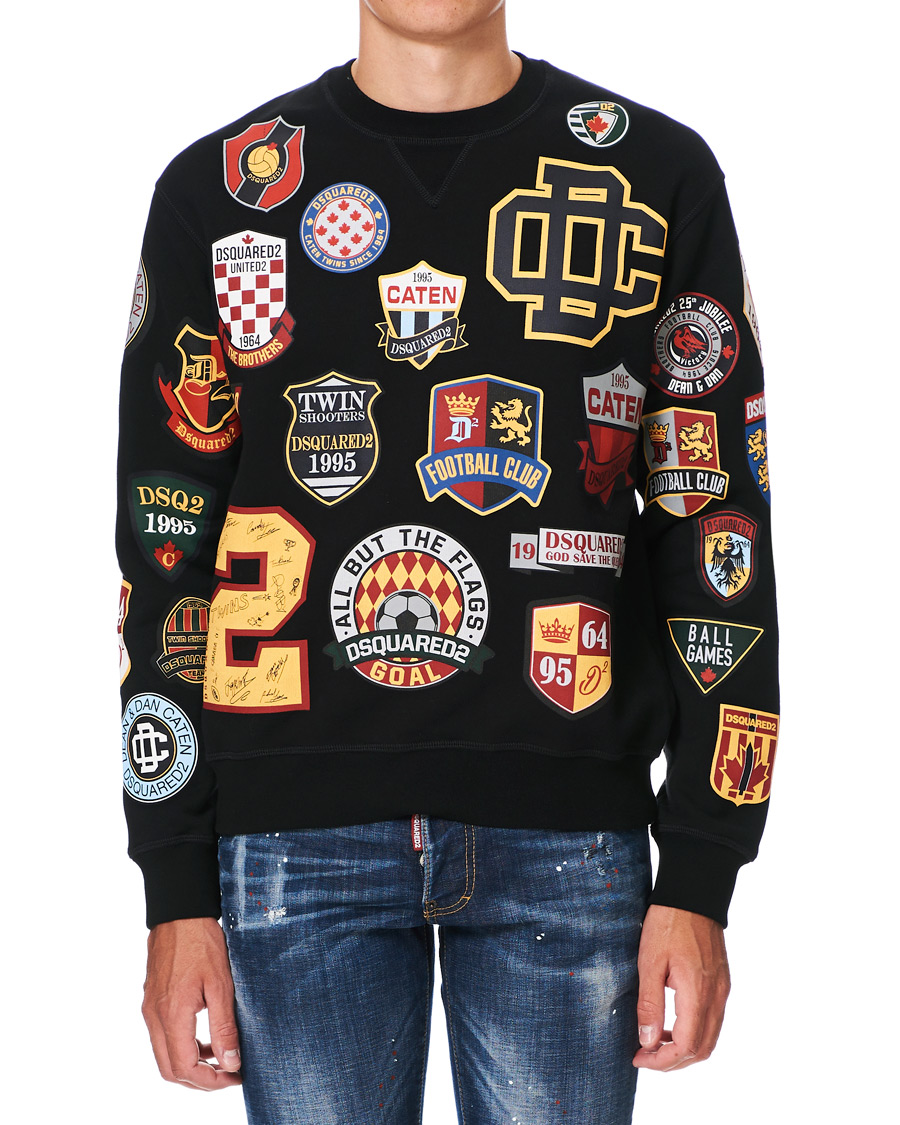 Homme | Pulls Et Tricots | Dsquared2 | Cool Fit Patch Work Sweatshirt Black