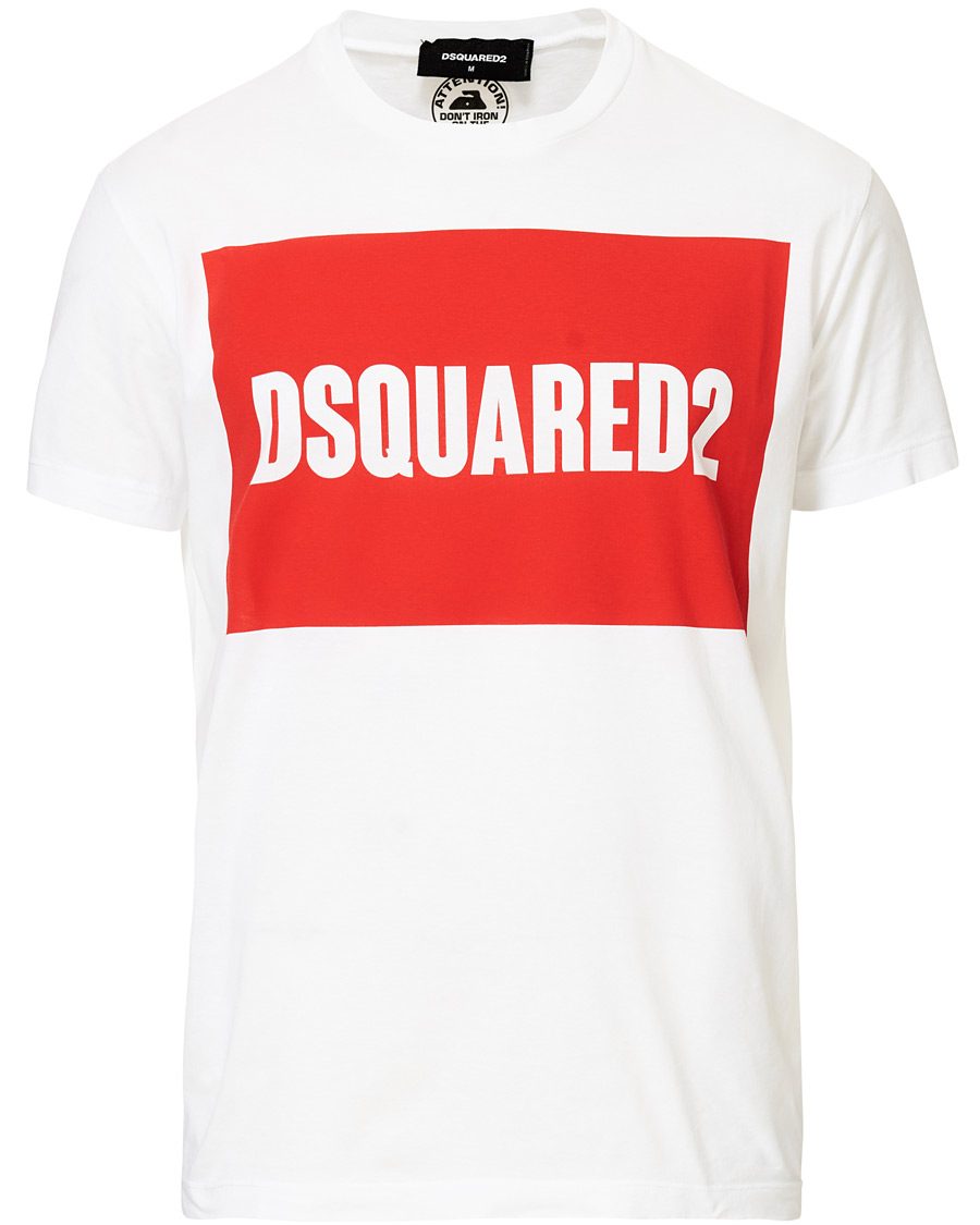 Homme | T-shirts | Dsquared2 | Cool Fit Box Print Logo Crew Neck Tee White