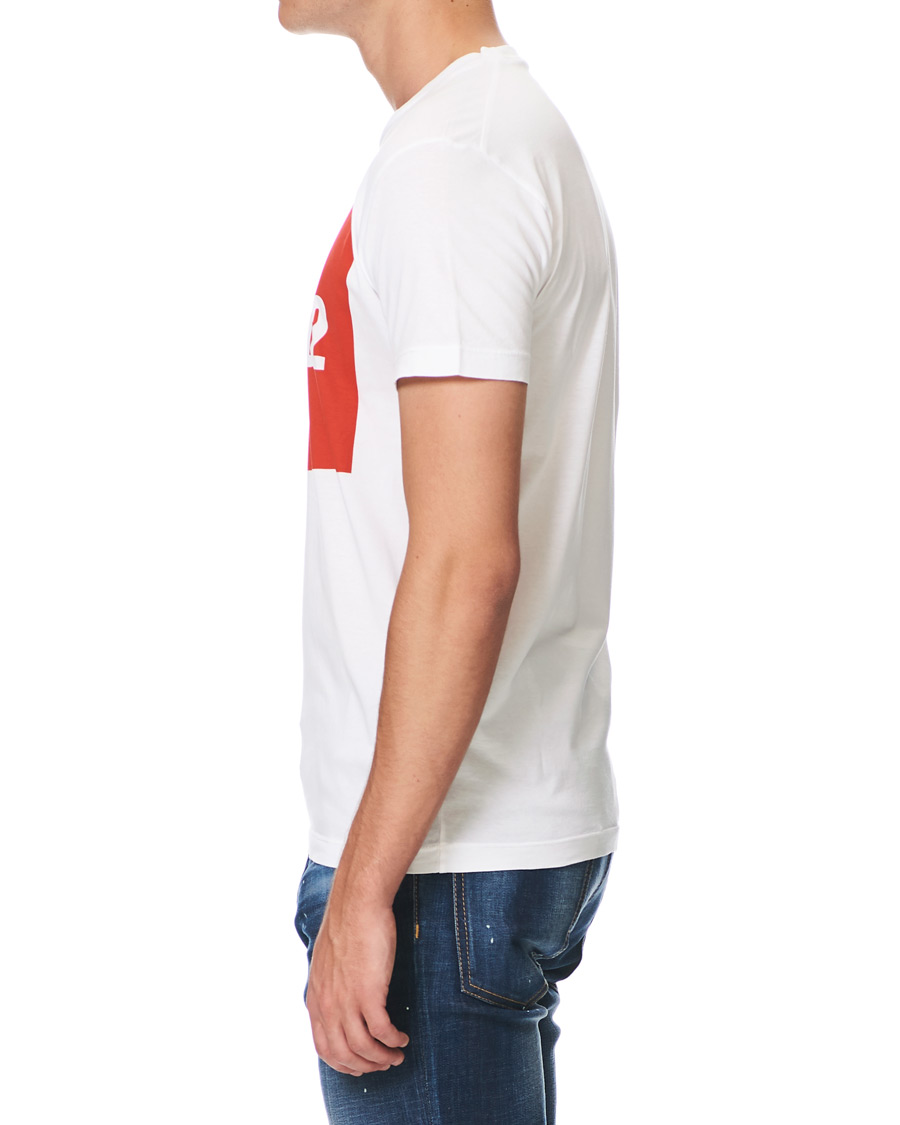 Homme | T-shirts | Dsquared2 | Cool Fit Box Print Logo Crew Neck Tee White