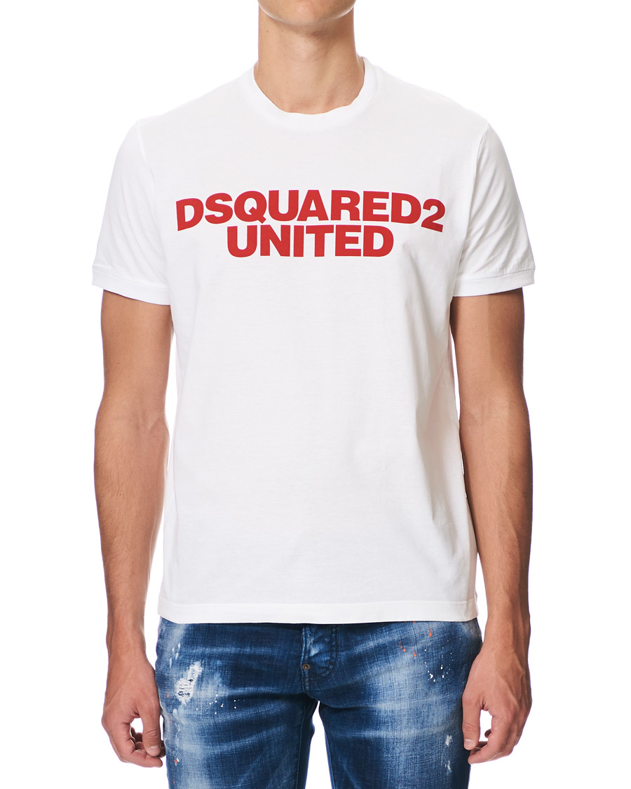Homme | T-shirts | Dsquared2 | Slouch Fit Logo Crew Neck Tee White