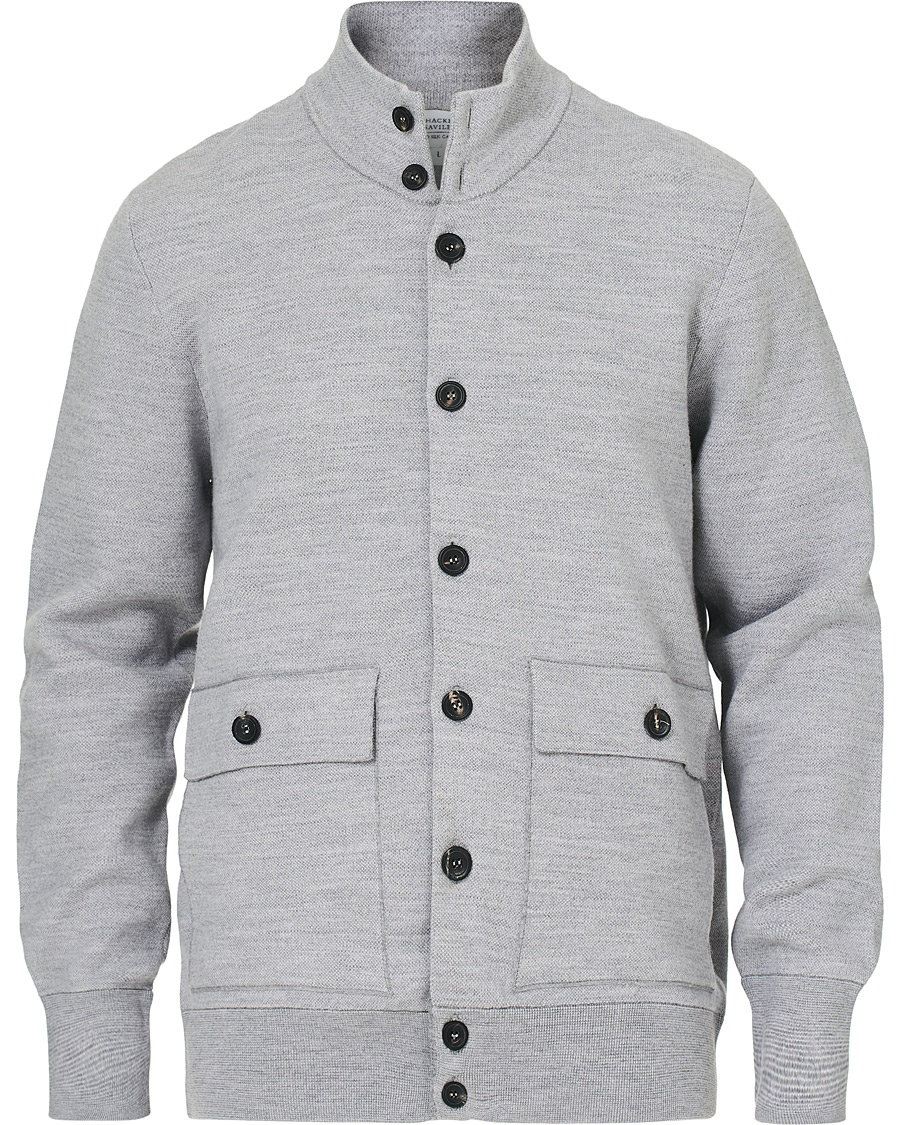 Homme | Pulls Et Tricots | 14 Savile Row | Silk/Cashmere/Wool Cardigan Pale Grey