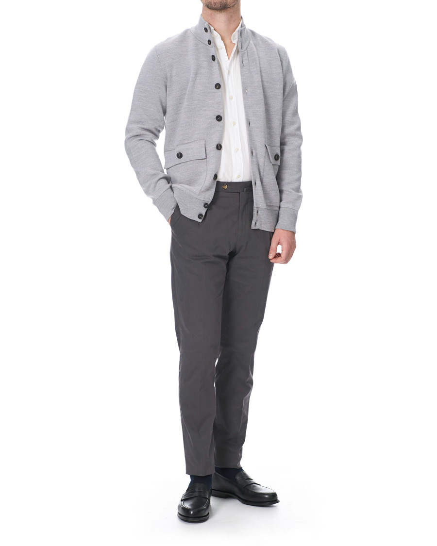 Homme | Pulls Et Tricots | 14 Savile Row | Silk/Cashmere/Wool Cardigan Pale Grey
