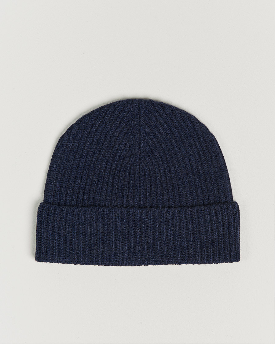 Homme | Johnstons of Elgin Cashmere Ribbed Hat Navy | Johnstons of Elgin | Cashmere Ribbed Hat Navy