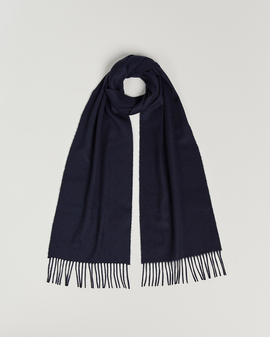Homme | Johnstons of Elgin Cashmere Scarf Dark Navy | Johnstons of Elgin | Cashmere Scarf Dark Navy