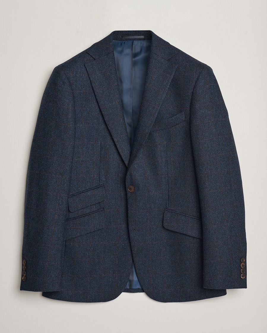 Homme | Blazers | Walker Slater | Edward Lambswool Windowpane Blazer Navy