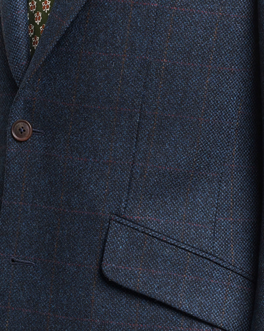 Homme | Blazers | Walker Slater | Edward Lambswool Windowpane Blazer Navy