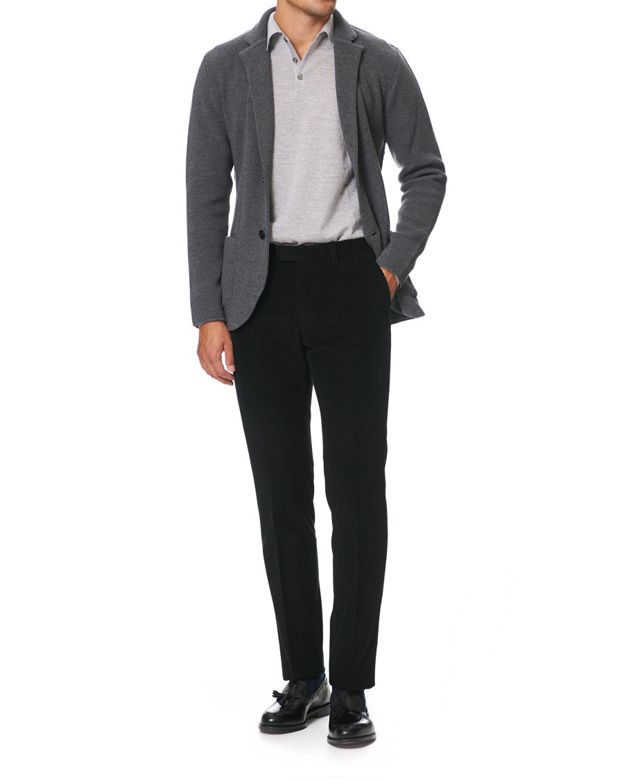 Homme | Blazers | Lardini | Knitted Wool Blazer Grey