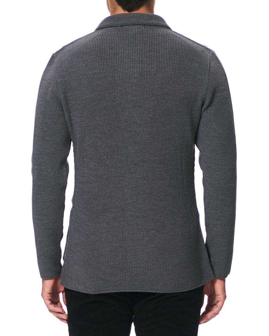 Homme | Blazers | Lardini | Knitted Wool Blazer Grey