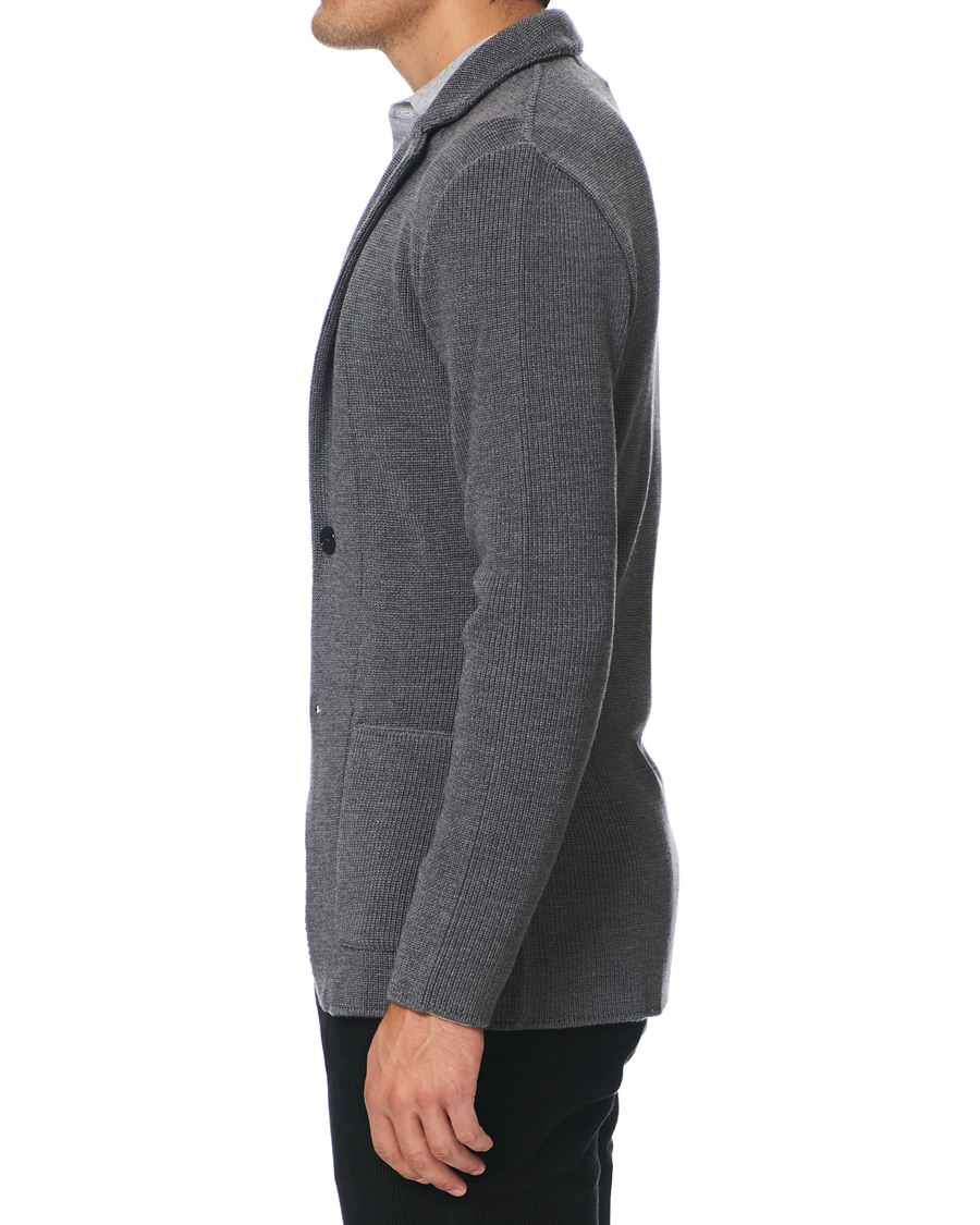 Homme | Blazers | Lardini | Knitted Wool Blazer Grey