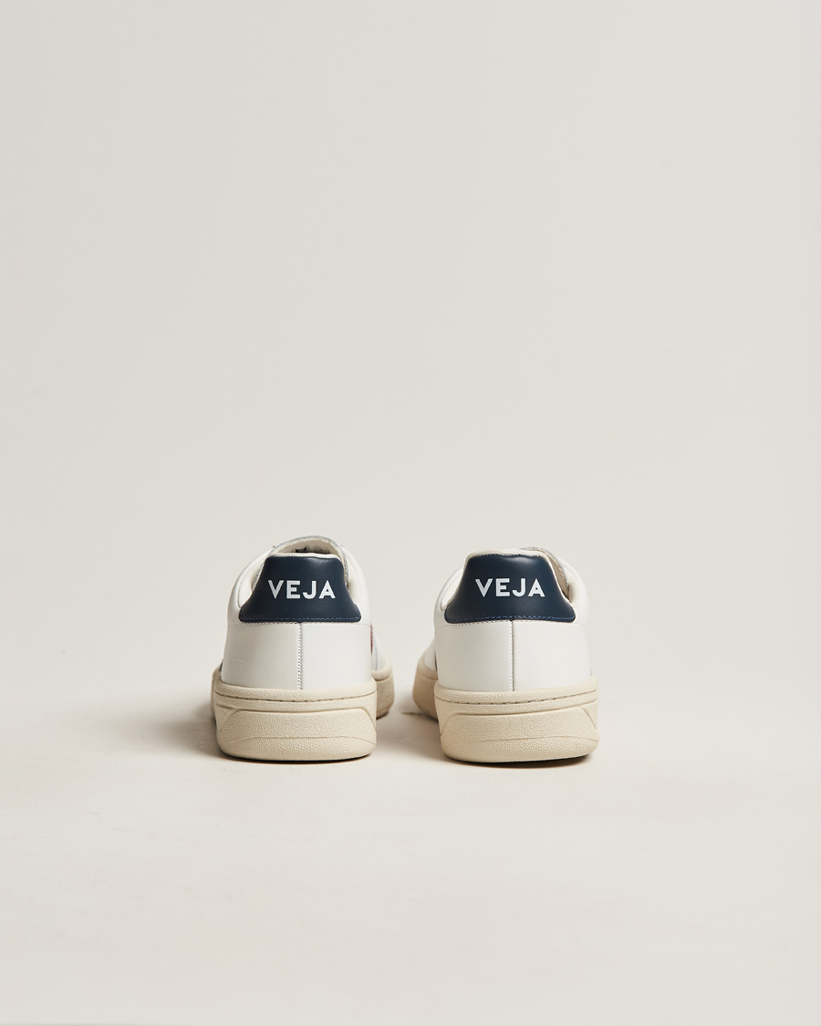 Homme | Veja V-12 Leather Sneaker White/Marsala Nautico | Veja | V-12 Leather Sneaker White/Marsala Nautico