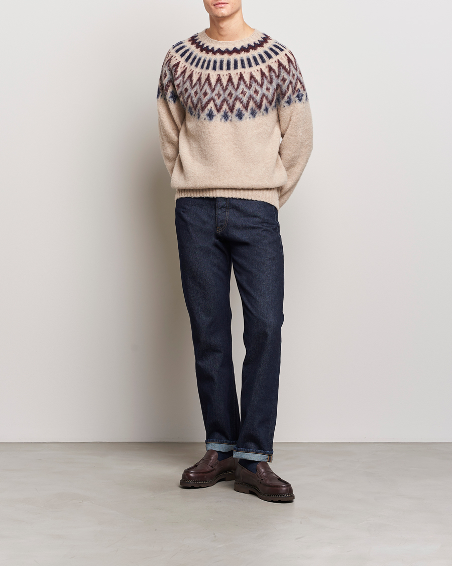Homme | Pulls Et Tricots | Howlin' | Brushed Wool Fair Isle Crew Sweater Biscuit