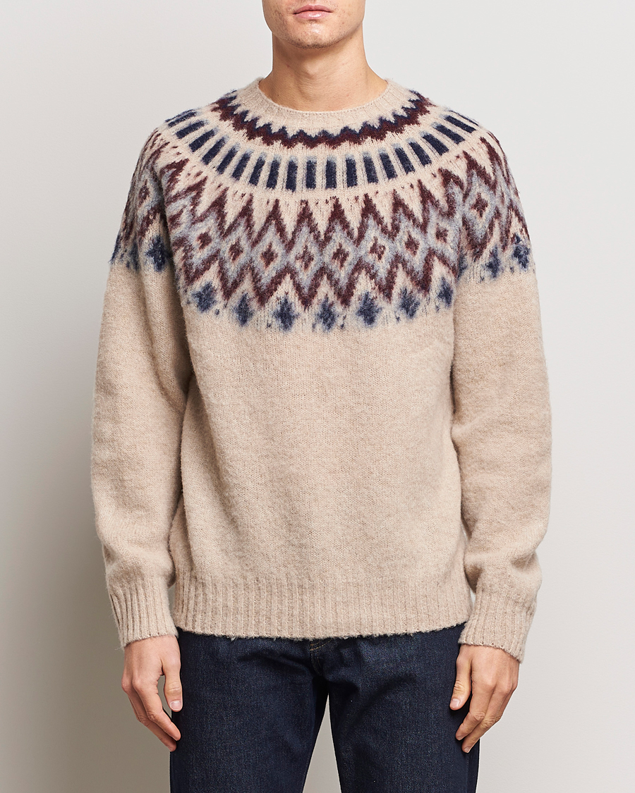 Homme | Pulls Et Tricots | Howlin' | Brushed Wool Fair Isle Crew Sweater Biscuit