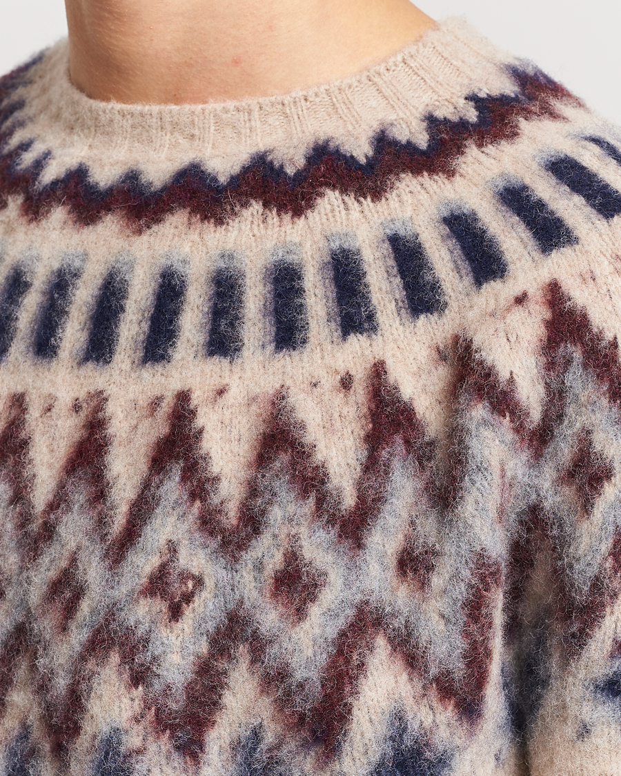 Homme | Pulls Et Tricots | Howlin' | Brushed Wool Fair Isle Crew Sweater Biscuit