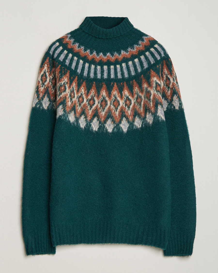Homme | Pulls Et Tricots | Howlin' | Brushed Wool Fair Isle Roll Neck Forest