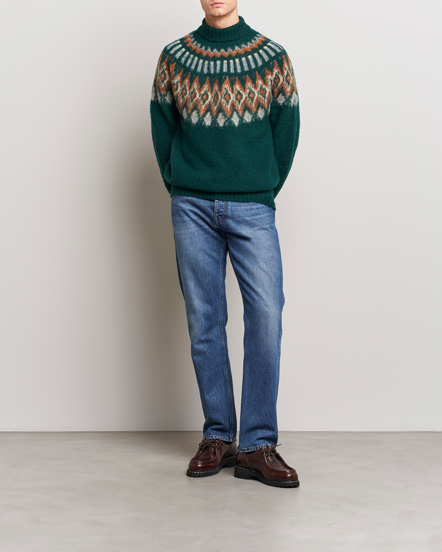 Homme | Pulls Et Tricots | Howlin' | Brushed Wool Fair Isle Roll Neck Forest