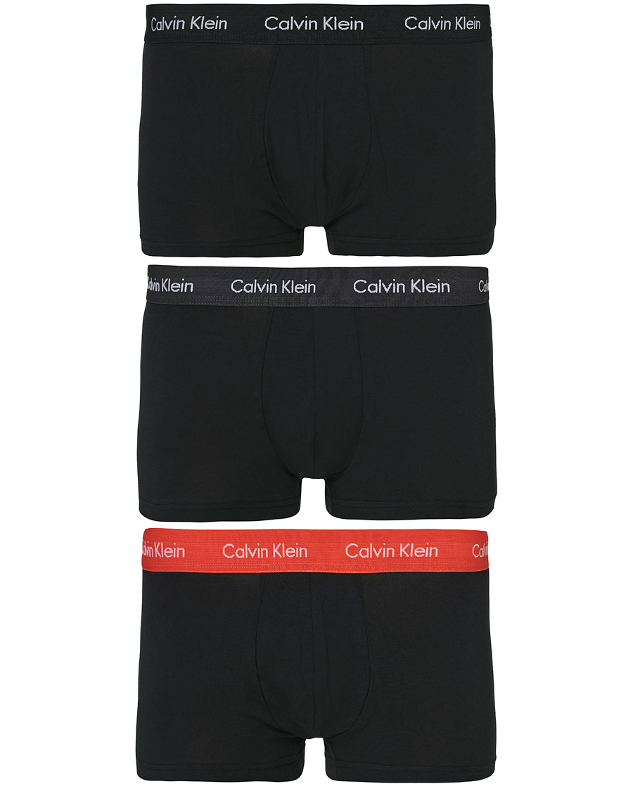 Homme | Sous-Vêtements Et Chaussettes | Calvin Klein | Cotton Stretch 3-Pack Low Rise Trunk Black/Coral/Grey