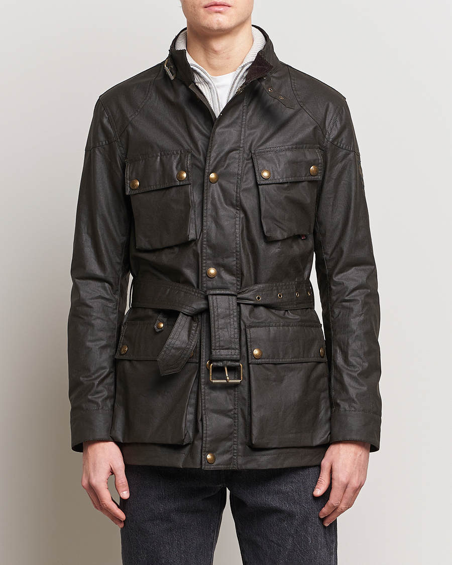 Homme | Vestes Classiques | Belstaff | Trialmaster Waxed Jacket Faded Olive