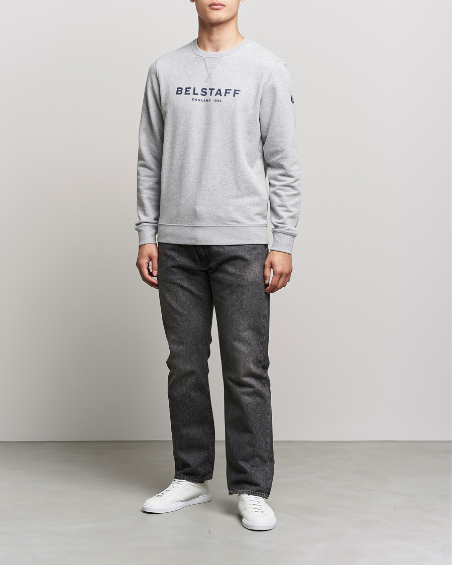 Homme | Pulls Et Tricots | Belstaff | 1924 Crew Neck Logo Sweat Grey Melange