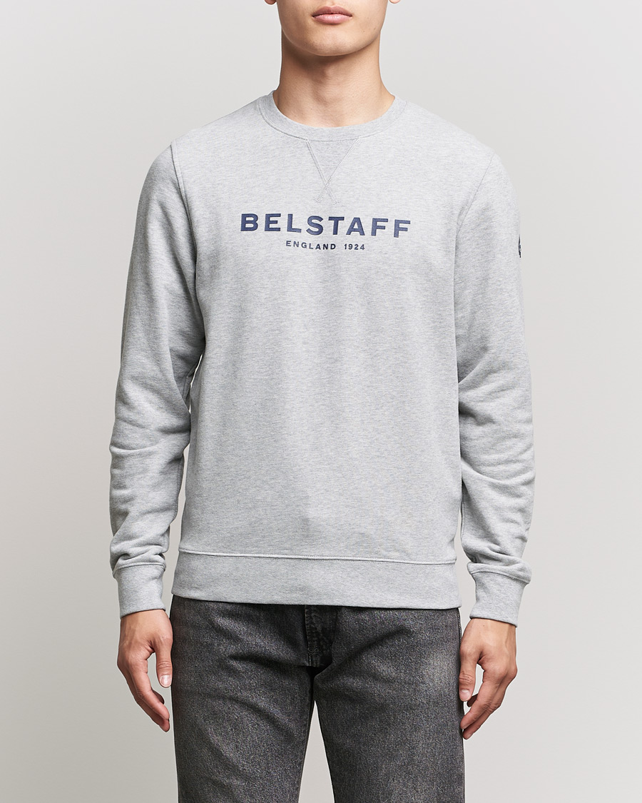 Homme | Pulls Et Tricots | Belstaff | 1924 Crew Neck Logo Sweat Grey Melange