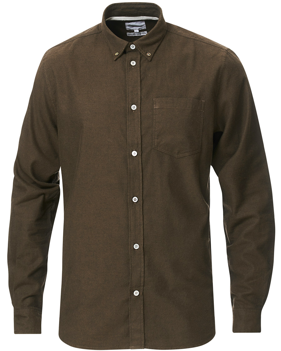 Homme | Chemises | Norse Projects | Anton Brushed Flannel Shirt Dark Green