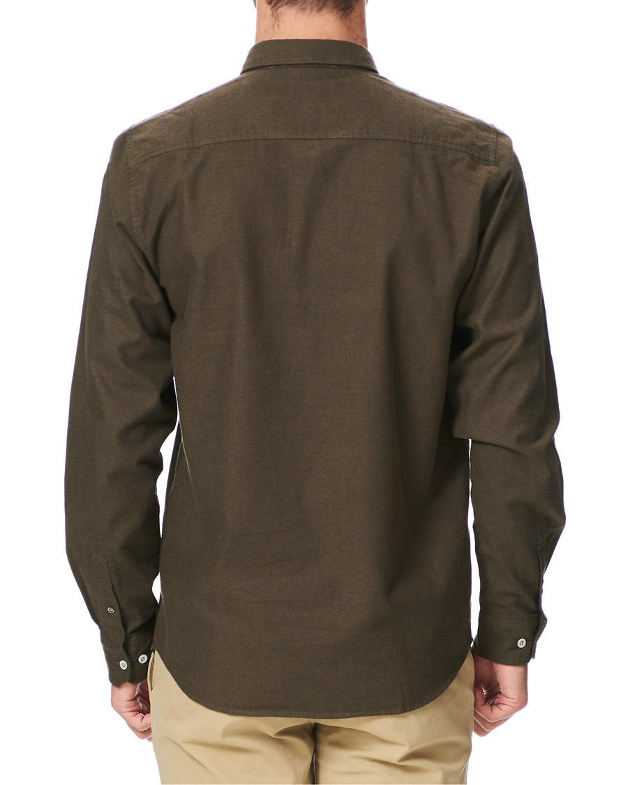 Homme | Chemises | Norse Projects | Anton Brushed Flannel Shirt Dark Green