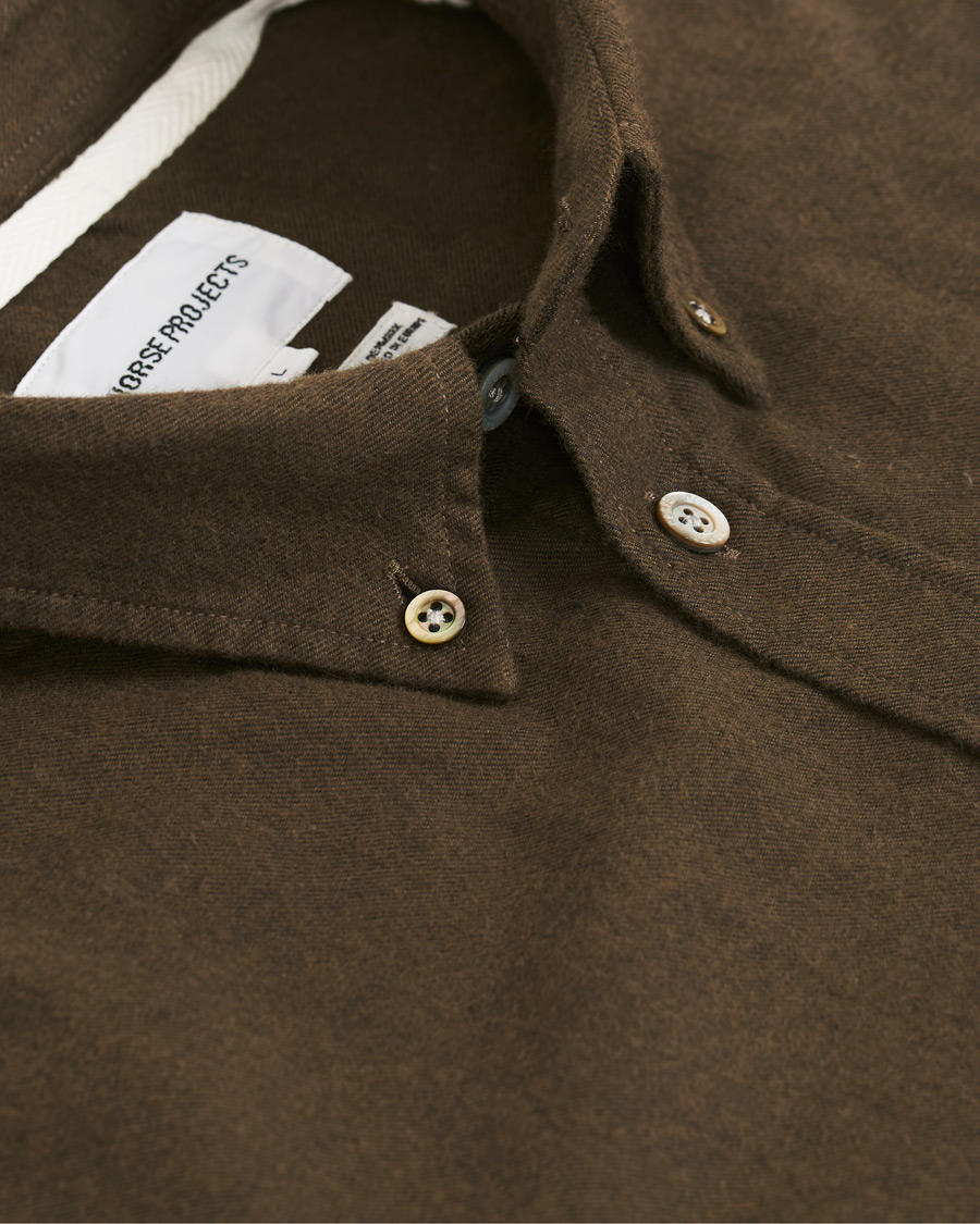 Homme | Chemises | Norse Projects | Anton Brushed Flannel Shirt Dark Green