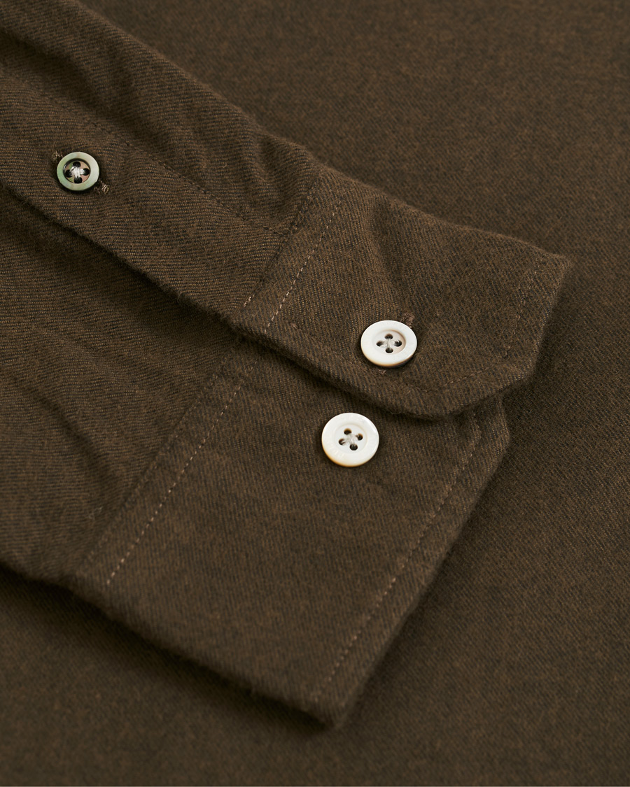 Homme | Chemises | Norse Projects | Anton Brushed Flannel Shirt Dark Green