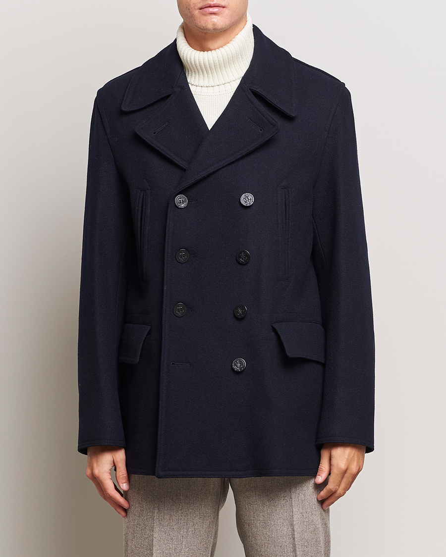 Homme | Manteaux Et Vestes | Gloverall | Churchill Reefer Peacoat Navy