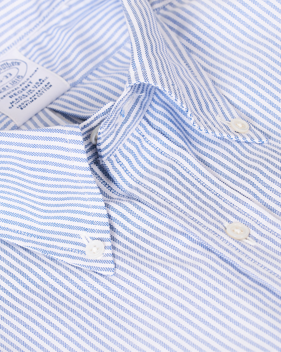 Homme | Chemises | Brooks Brothers | Regent Fit Supima Cotton Oxford Shirt White/Blue