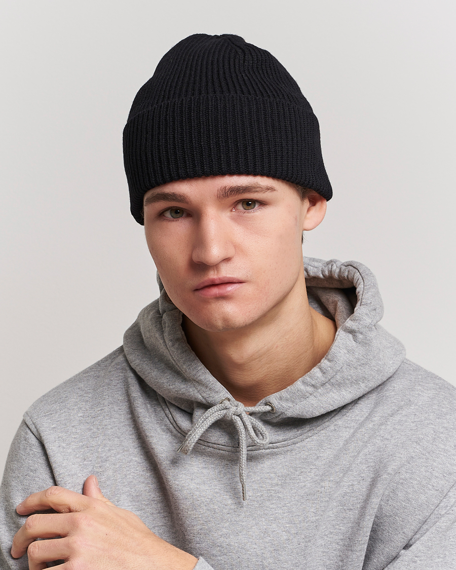 Homme | Bonnets | Colorful Standard | Merino Wool Beanie Deep Black