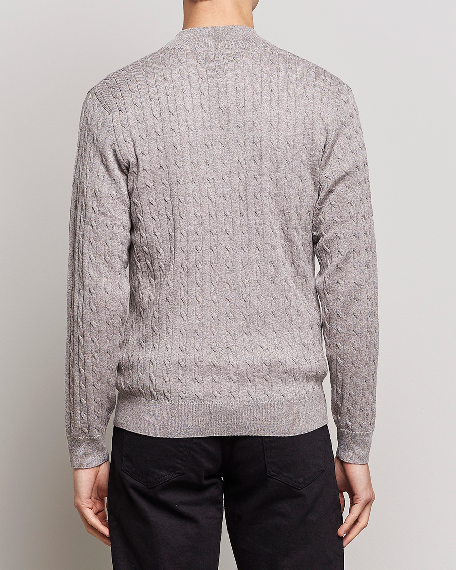 Homme | Pulls Et Tricots | Stenströms | Merino Wool Cable Half Zip Beige