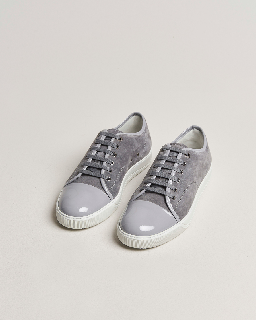 Homme | Chaussures En Daim | Lanvin | Patent Cap Toe Sneaker Light Grey