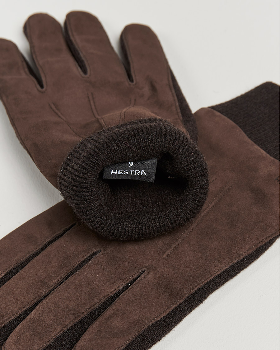 Homme |  | Hestra | Geoffery Suede Wool Tricot Glove Espresso