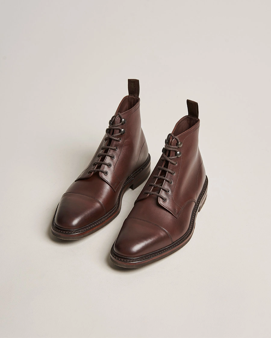 Homme | Bottes À Lacets | Loake 1880 | Roehampton Boot Dk Brown Burnished Calf