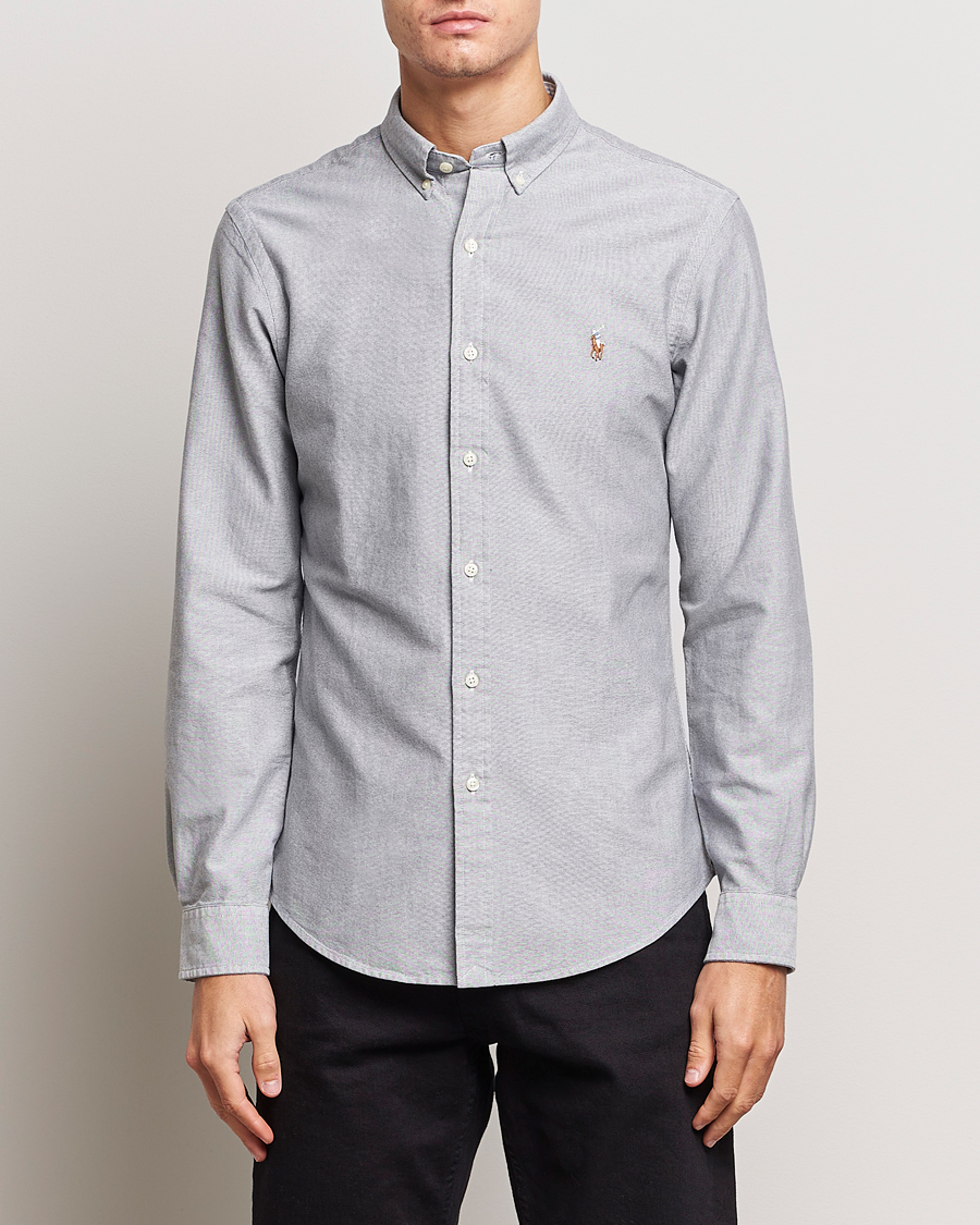 Homme |  | Polo Ralph Lauren | Slim Fit Oxford Button Down Shirt Slate