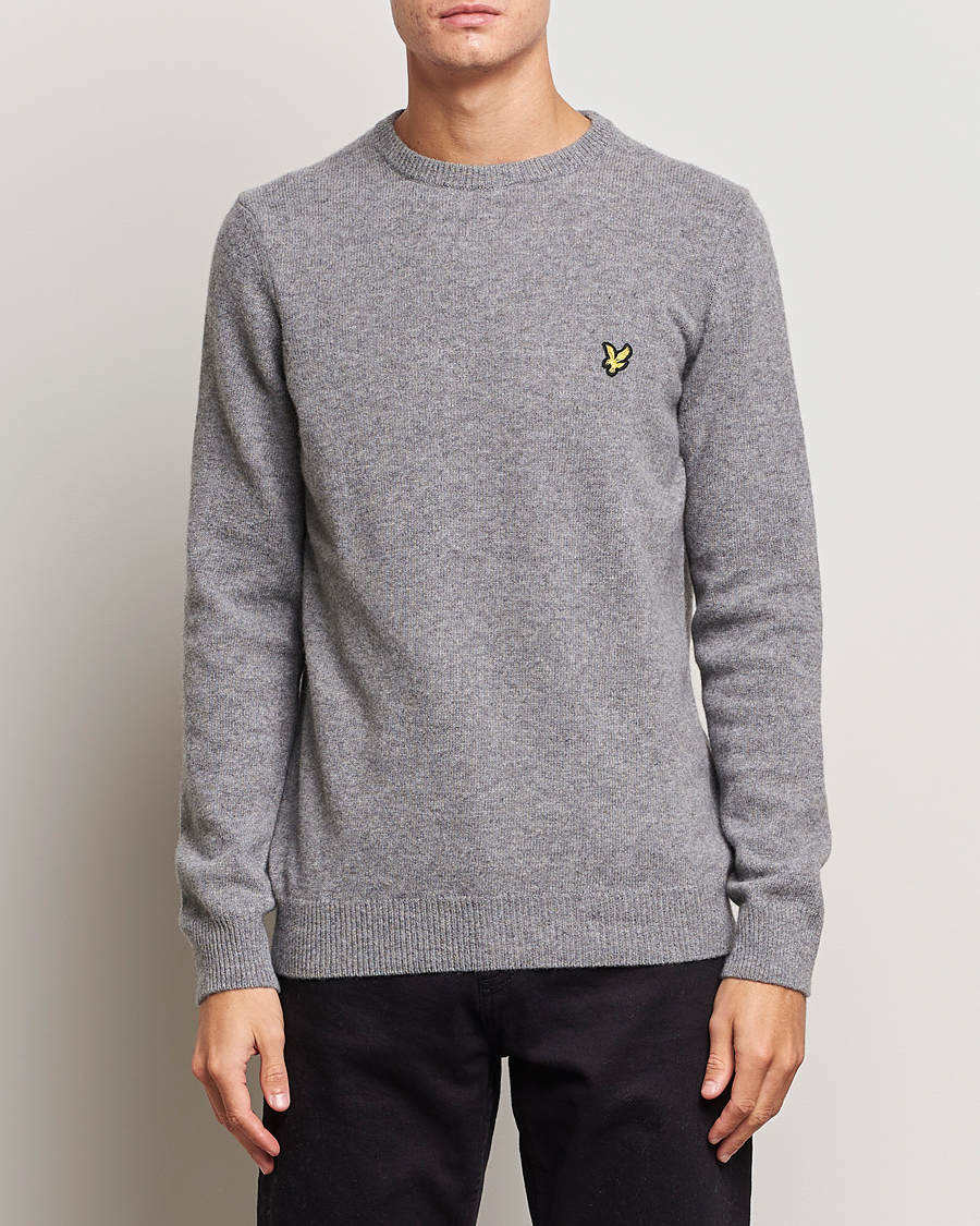 Homme | Pulls Et Tricots | Lyle & Scott | Lambswool Crew Neck Pullover Mid Grey Melange