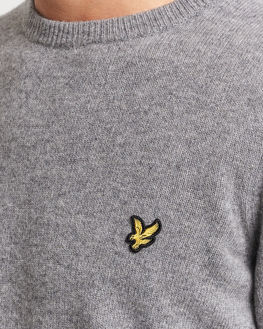 Homme | Pulls Et Tricots | Lyle & Scott | Lambswool Crew Neck Pullover Mid Grey Melange