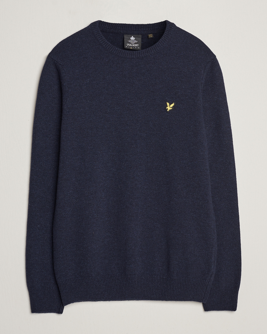 Homme | Pulls Et Tricots | Lyle & Scott | Lambswool Crew Neck Pullover Dark Navy Marl