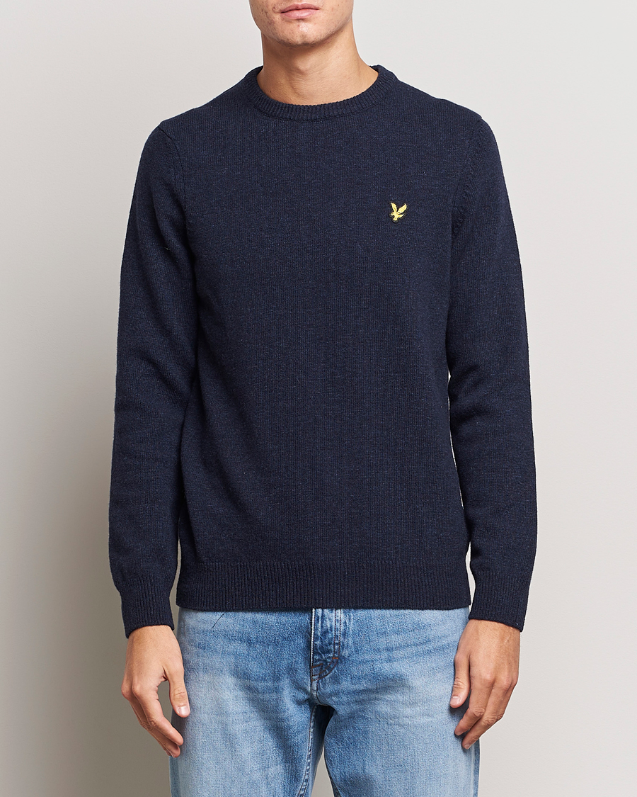 Homme | Pulls Et Tricots | Lyle & Scott | Lambswool Crew Neck Pullover Dark Navy Marl