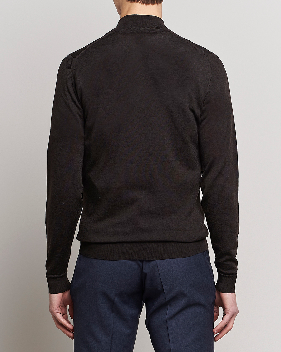 Homme | Pulls Et Tricots | John Smedley | Barrow Extra Fine Merino Half Zip Dark Cocoa