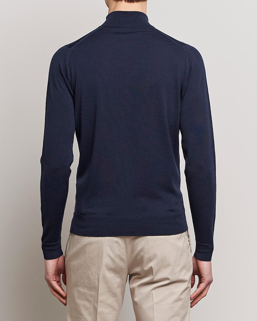 Homme | Pulls Et Tricots | John Smedley | Barrow Extra Fine Merino Half Zip Midnight