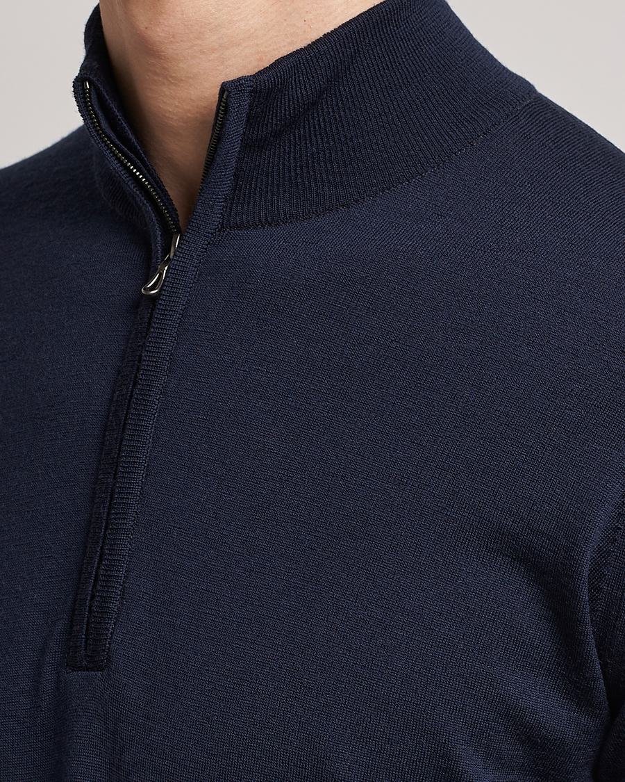 Homme | Pulls Et Tricots | John Smedley | Barrow Extra Fine Merino Half Zip Midnight
