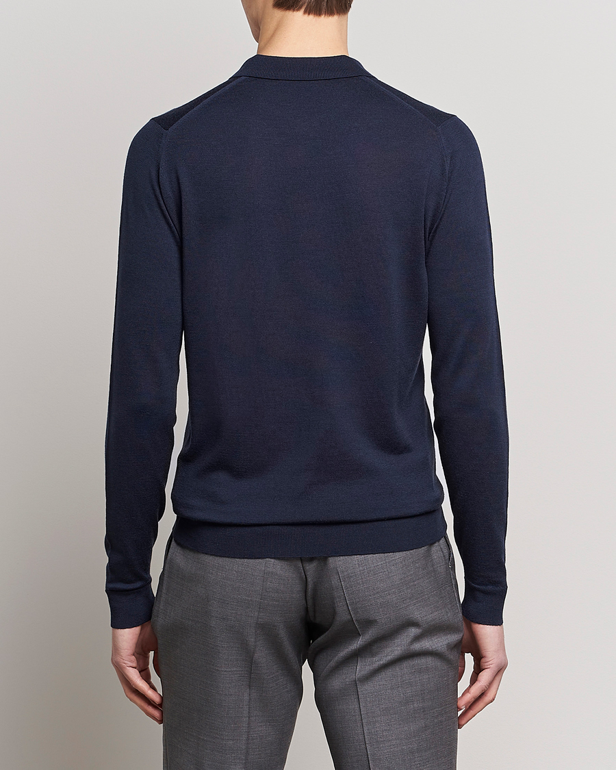 Homme | Pulls Et Tricots | John Smedley | Belper Extra Fine Merino Polo Pullover Midnight