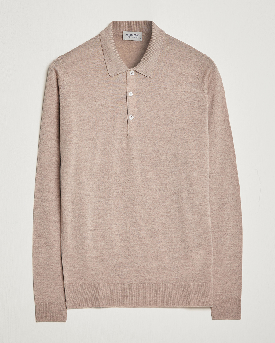 Homme | Pulls Et Tricots | John Smedley | Belper Extra Fine Merino Polo Pullover Soft Fawn