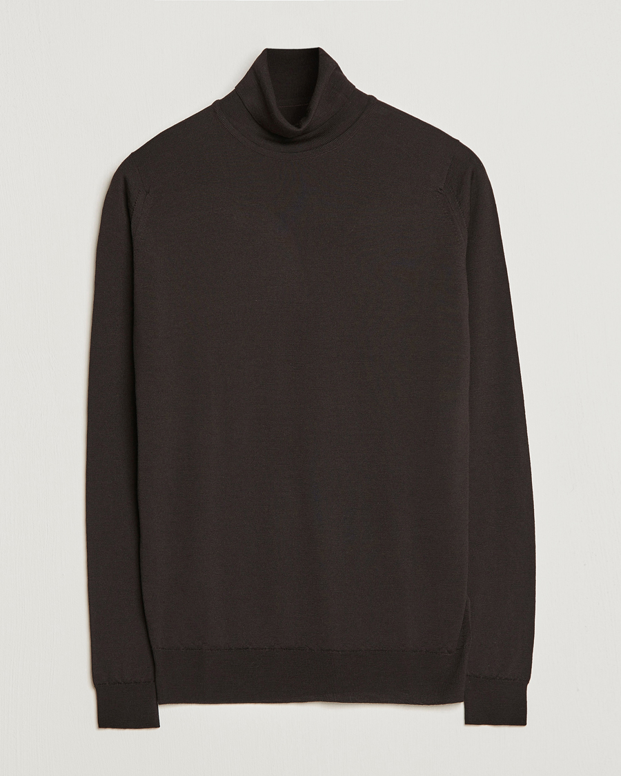Homme | Pulls Et Tricots | John Smedley | Cherwell Extra Fine Merino Rollneck Dark Cocoa